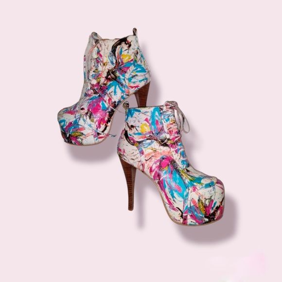 Shoes Paint Splatter High Heels Poshmark